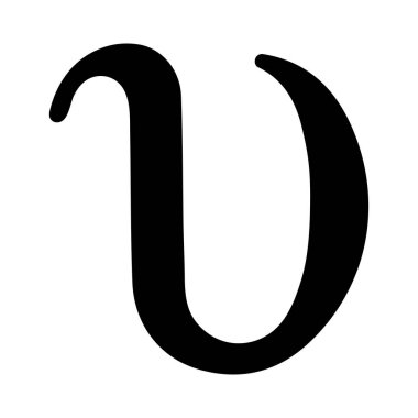 Modern minimalist siyah vektör tarzında kalın Yunan epsilon harfi