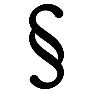 Hukuk, hak ve adalet tasarımı için cesur paragraf simgesi