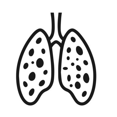 Ciğerlerinde Hastalık Benekleriyle Solunum Sağlığı Sembolü Timüs