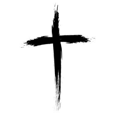 El çizimi siyah fırça çapraz sembolü grunge soyut biçiminde