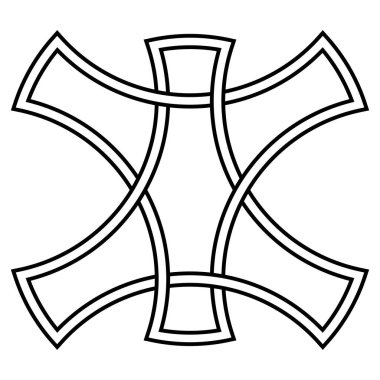 Simetrik Kelt şablonu, soyut çizgi sanat dövme biçimi simgesi