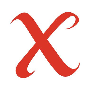 Kırmızı fırça darbesi X işareti kırmızı haç işareti hata sembolü