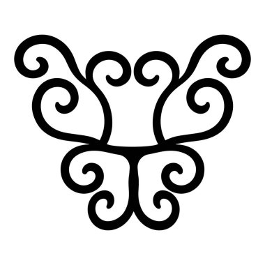 Kabile Girdap Süslemesi Tasarımı Etnik Simetrik Dövme Vektörü