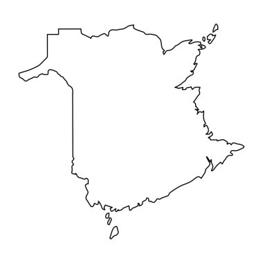 New Brunswick Kanada Eyalet Sınırı Haritası