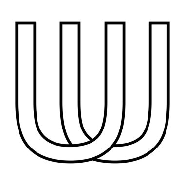 Logo simge çift u harfli logotype imzası