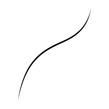 Beyaz Üzerine Zarif Akış Eğrisi Soyut Çizgi Sanatı