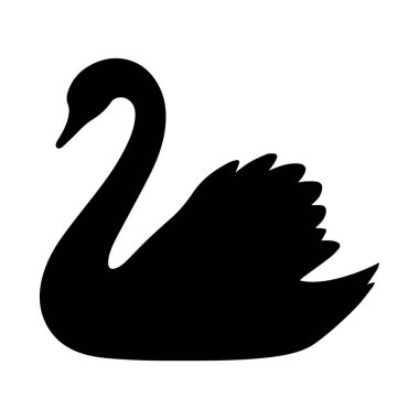 Zarif Siyah Kuğu Silueti Özgeçmişindeki Zarif Su Kuşu