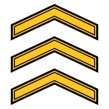 Askeri simge sembolü, koyu sarı çizgili.