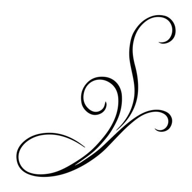 Klasik tasarım ve davetiyeler için mükemmel bir kaligrafik girdap süsü.