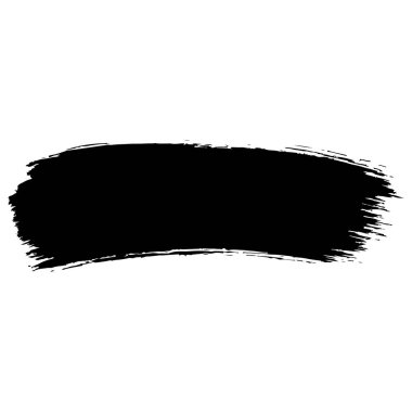 Kalın siyah fırça darbesi, temiz beyaz arka planda.