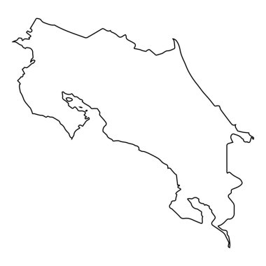 Ayrıntılı Sahil Kenarlı Siyah Taslak Kosta Rika