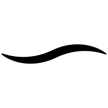 Siyah fırça dalgası eğrisi kaligrafik hat şeridi