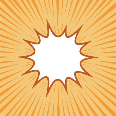 Radyal Işın Hatları Boş Merkezi ile Retro Çizgi Roman Patlaması