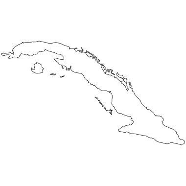 Küba ana hat haritası, Karayip adası silueti