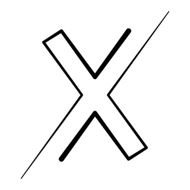 X logosu bir satır kesişen çizgiler X harfi oluşturur