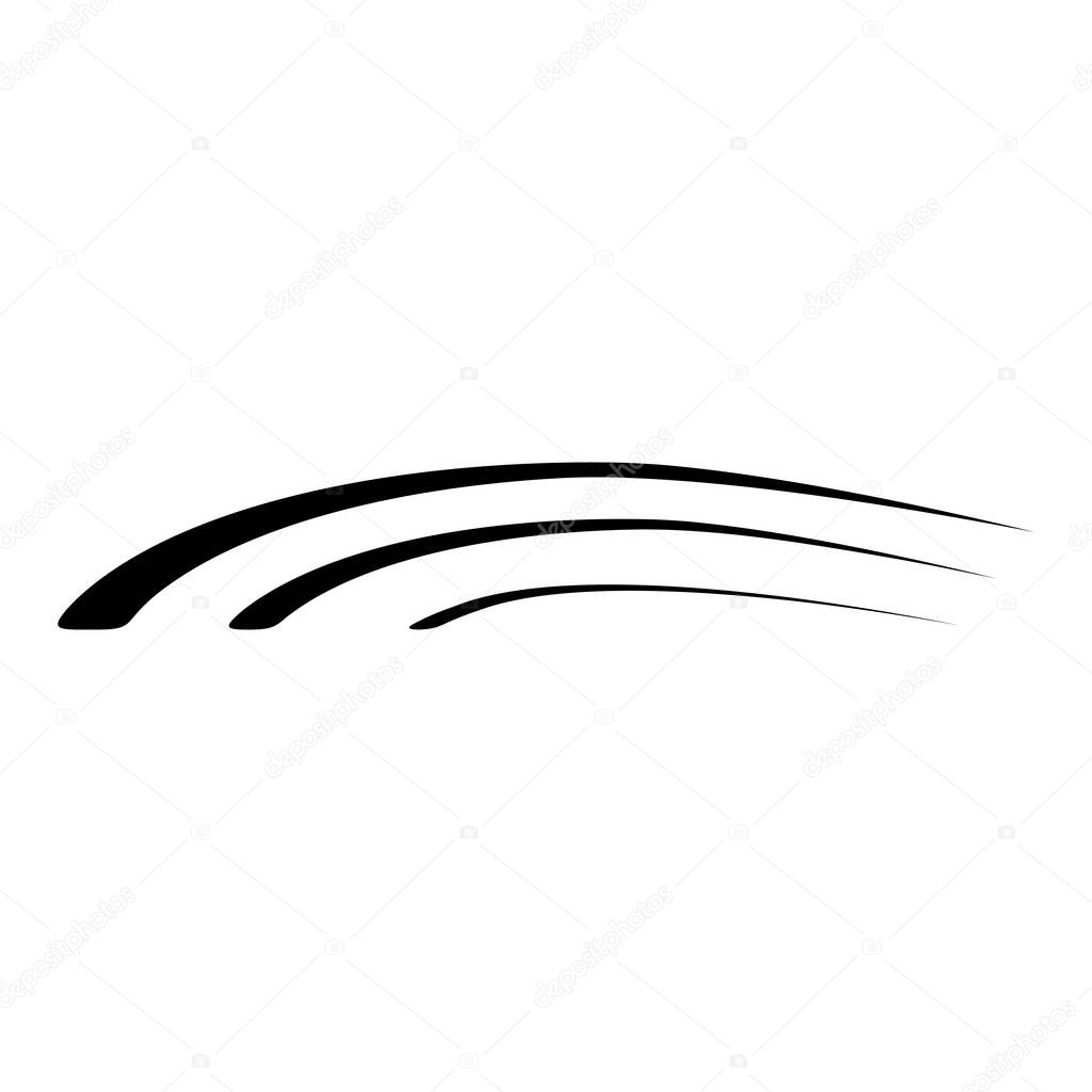 Abstract aerodynamic motion lines logo for speed tech, and branding