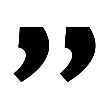 Alıntı kapatma işaretleri noktalama işareti, asgari tipografik tasarım vektörü simgesi