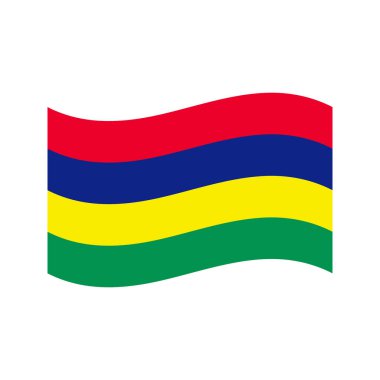 Mauritius waving flag symbol for culture, travel, identity and design