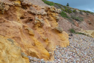 Güzel deniz manzarası, mavi gökyüzü ve bulutlar, sahil. Yüksek kalite fotoğraf