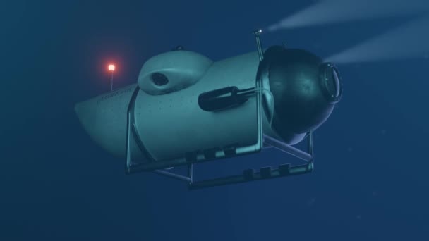 Animáció Egy Mélytengeri Merülő Összeomlás — Stock videók