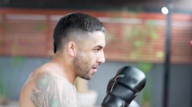 Spor salonunda boks eldiveni giyerek boksör eğitimi almış.