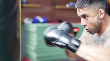 Spor salonunda boks eldiveni giyerek boksör eğitimi almış.