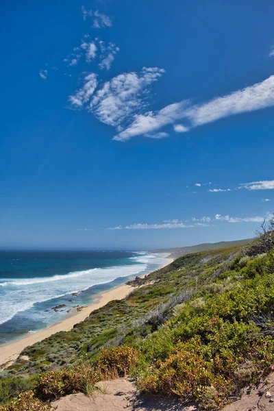 Die Küste Mit Langen Stränden Und Heideflächen Entlang Des Kaps — Stockfoto
