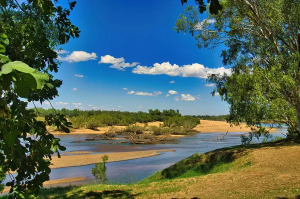 stock image The Fitzroy River at Fitzroy Crossing, Kimberley, in the outback of the tropical north of Western Australia