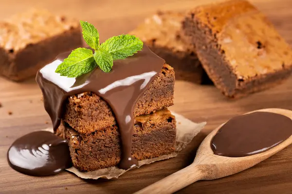 Lezzetli Çikolatalı Kek Parçaları — Stok fotoğraf