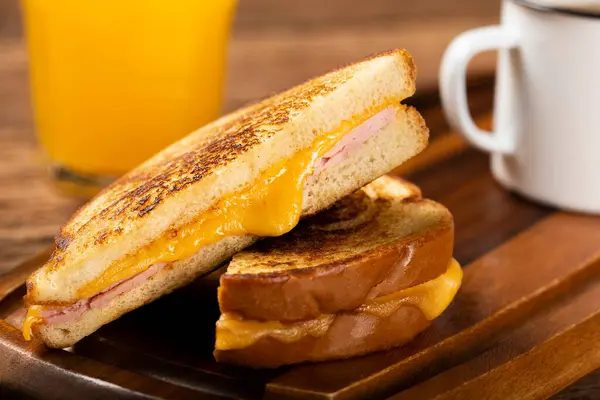 Grilled Ham Cheese Sandwich Cheese Ham Grill — Stock Photo, Image