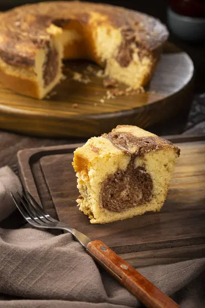 Tort Marmură Casă Prăjitură Delicioasă Din Marmură Ciocolată Vanilie — Fotografie, imagine de stoc