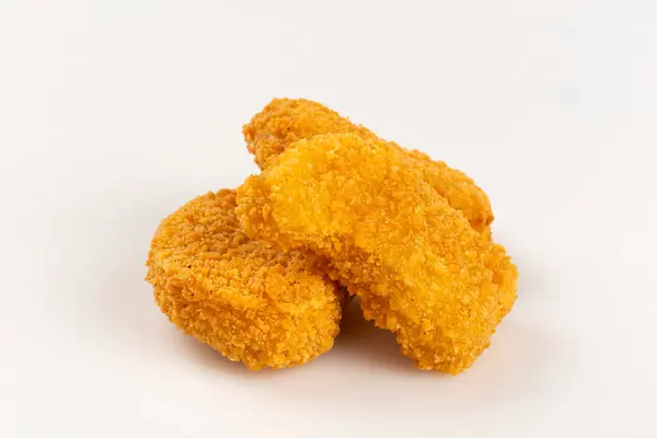 Nuggets Frango Frito Isolado Fundo Branco — Fotografia de Stock
