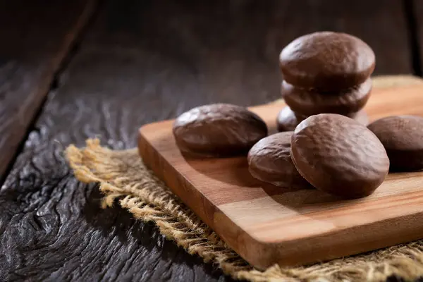 Biscoitos Mel Brasileiros Com Chocolate Pao Mel — Fotografia de Stock