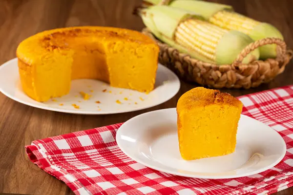 Delicious Corn Cake Table — Stock Photo, Image
