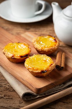 (Pastel de nata (Pastel de belem). Geleneksel Portekiz tatlıları.