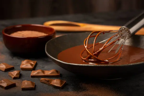 Lezzetli Çikolatalı Ganache Sıcak Çikolata — Stok fotoğraf