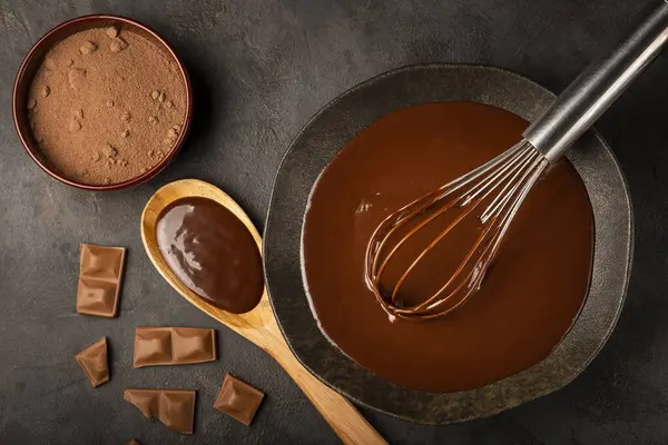 Lezzetli Çikolatalı Ganache Sıcak Çikolata — Stok fotoğraf