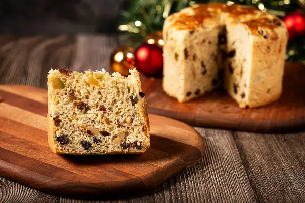 Panettone Candied Fruits Traditional Christmas Bread — Stock Photo, Image