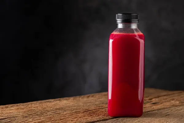 Red Beet Juice Plastic Bottle — Stock Photo, Image