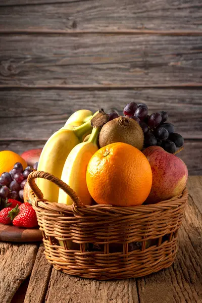Assortment Fresh Fruits Table — Stock Photo, Image