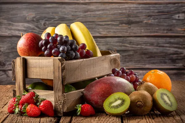 Assortment Fresh Fruits Table — Stock Photo, Image