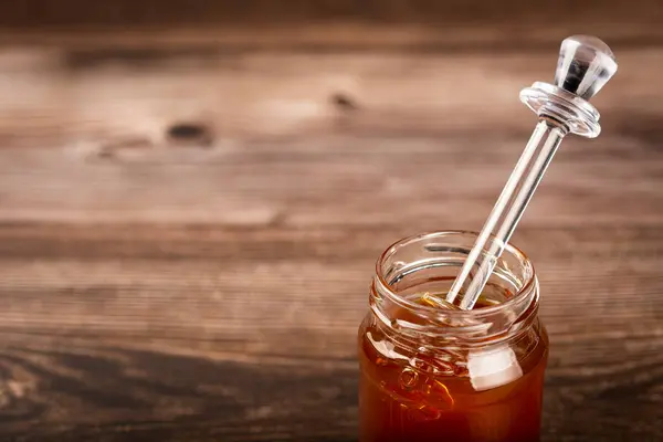 Honung Glasburk Bordet — Stockfoto