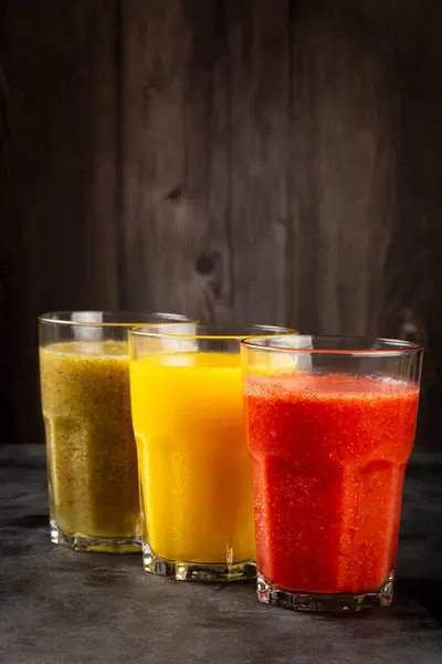 Olika Fruktjuicer Fruktgrönsaker — Stockfoto