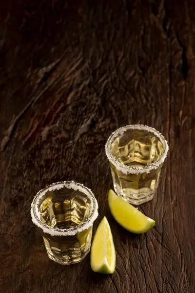 Tequila Med Lime Och Salt — Stockfoto