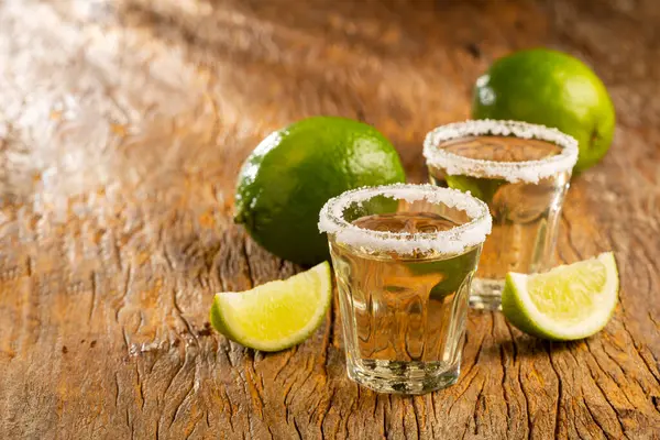 Tequila Med Lime Och Salt — Stockfoto