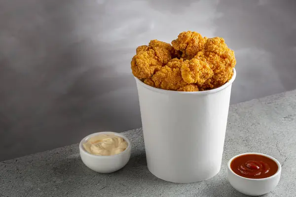 Crispy Fried Chicken Bucket Chicken Bucket — Stock Photo, Image