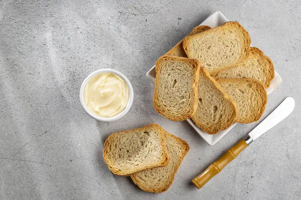 Healthy Wholemeal Toast Butter — Stock Photo, Image