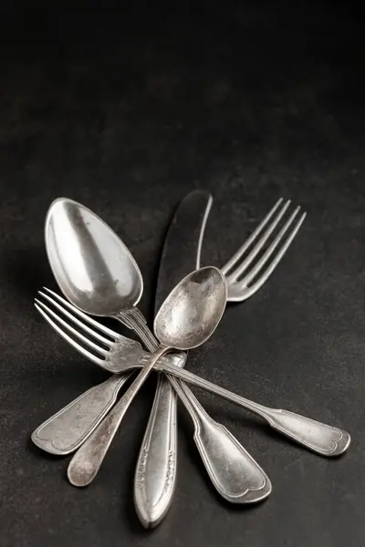 Antique Cutlery Table Vintage Cutlery — Stock Photo, Image