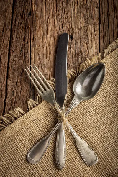 Antique Cutlery Table Vintage Cutlery — Stock Photo, Image