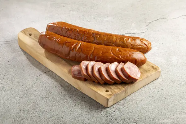 Raw Smoked Sausage Table Calabrese Sausage — Stock Photo, Image
